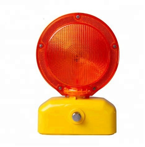 Red color barrier warning light for road construction