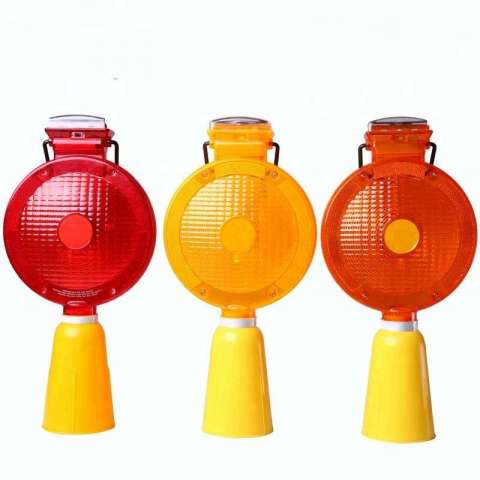 Red color waterproof solar traffic cone lamp